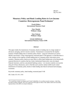 Monetary Policy and Bank Lending Rates in Low