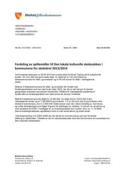 Tildelingsbrev til kommunene i Østfold 2013-14