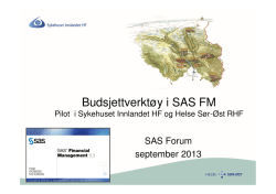 Budsjettverktøy i SAS FM