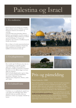 Palestina og Israel – en studiereise oktober