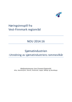 Høringsinnspill fra Vest-Finnmark regionråd NOU 2014:16
