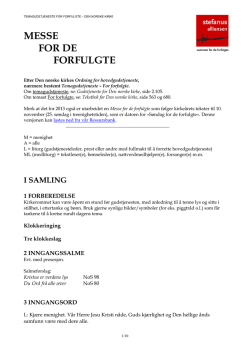 MESSE FOR DE FORFULGTE