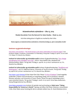 Asianettverkets nyhetsbrev – Uke 15, 2014