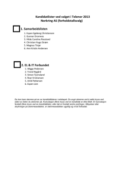 Kandidatlister ved valget i Telenor 2013 Norkring AS