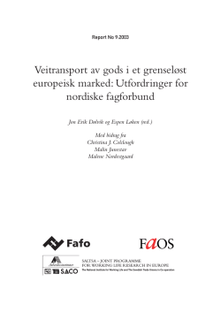 Veitransport av gods i et grenseløst europeisk marked
