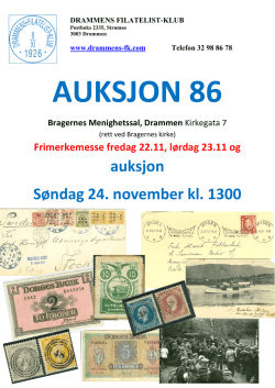 auksjon Søndag 24. november kl. 1300 - Drammens Filatelist-Klub