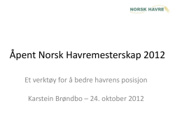 Resultater Åpent Norsk Havremesterskap 2012