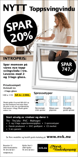 SPAR 20% - Norsk Vinduskompani