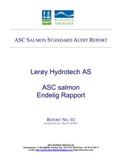 asc salmon standard report - Aquaculture Stewardship Council