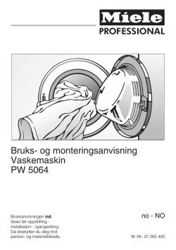 Bruks- og monteringsanvisning Vaskemaskin PW 5064