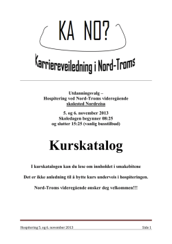 Kurskatalog - Nord-Troms videregående skole