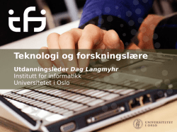 Teknologi og forskningslære - Dag Langmyhr