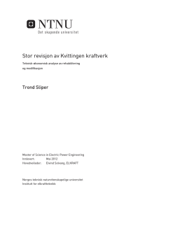 Stor revisjon av Kvittingen kraftverk - Til Daim