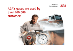 AGA´s gases are used by over 400 000 customers