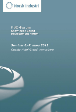 Knowledge Based Development Forum Seminar 6.