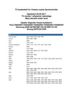 TV-kodetabell for Viasats nyeste fjernkontroller Oppdatert 05.05