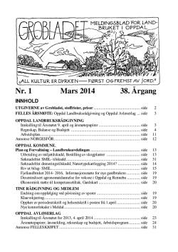Grobladet nr 1- mars 2014 - Oppdal Landbruksrådgivning