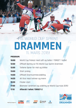 Program Skisprinten 11. mars - FIS WorldCup Sprint Drammen