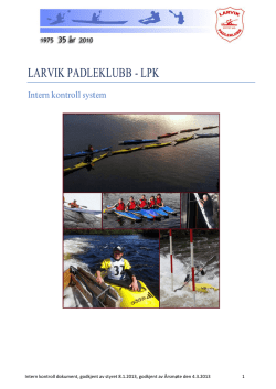 Internkontroll Larvik Padleklubb 2013