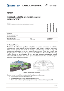 Introduction to the production concept IDEAL FACTORY