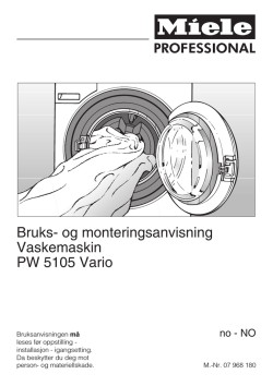 Bruks- og monteringsanvisning Vaskemaskin PW 5105 Vario
