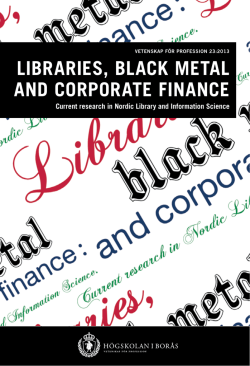 libraries, black metal and corporate finance - BADA