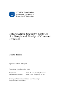 Information Security Metrics An Empirical Study of Current Practice