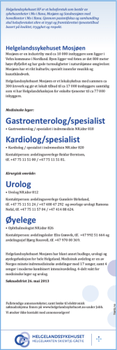 Gastroenterolog/spesialist Kardiolog/spesialist Urolog Øyelege