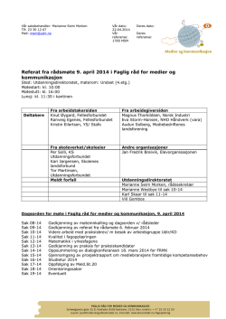 Referat fra rådsmøte 9. april 2014 i Faglig råd for