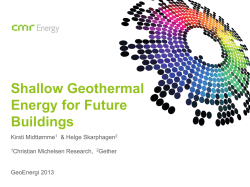 Shallow Geothermal Energy for Future Buildings