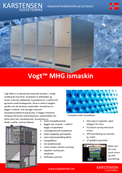 Vogt™ MHG ismaskin - Karstensen Kuldeteknikk