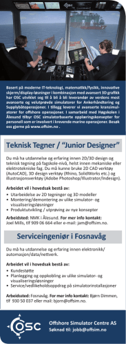 Serviceingeniør i Fosnavåg Teknisk Tegner / “Junior