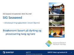 SINTEF Fiskeri og havbruk AS - Industrial Biotech Network