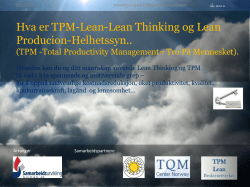 Innøring i Lean/TPM som arbeidsfilosofi