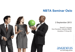 NBTA Seminar Oslo 2 September 2013