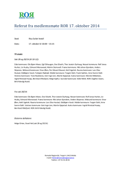Referat fra medlemsmøte ROR 17. oktober 2014