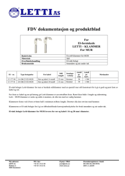 FDV-dokumentasjon Murklammer