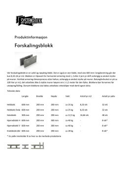 Faktablad Systemblokk Forskalingsblokk
