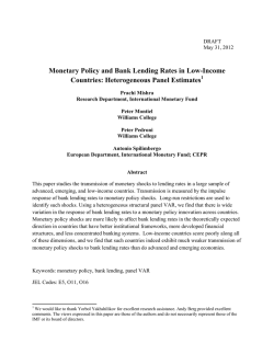Monetary Policy and Bank Lending Rates in Low