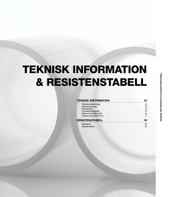 TEKNISK INFORMATION & RESISTENSTABELL