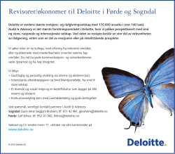 Revisorer/økonomer til Deloitte i Førde og Sogndal