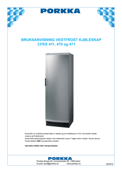 Bruksanvisning Vestfrost kjøleskap CFKS 471
