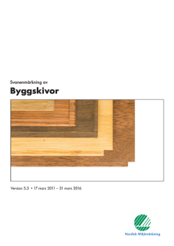 Byggskivor - Nordic Ecolabel