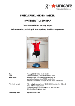 Invitasjon til seminar_Friskvern_30okt2014