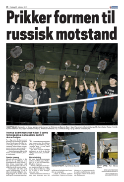 reportasje - Tromsø badmintonklubb