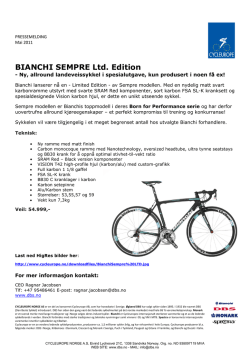 BIANCHI SEMPRE Ltd. Edition