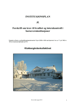 1. institusjonsplan - Stiftelsen Klokkergården