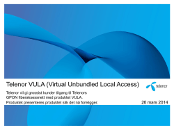 Telenor VULA (Virtual Unbundled Local Access) - Wholesale