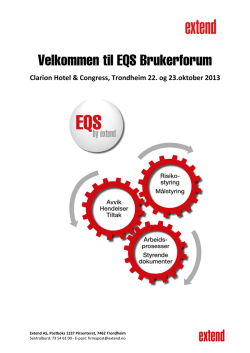 Velkommen til EQS Brukerforum
