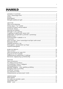 Fors&oslash;ksmelding 2010 - Norsk Landbruksr&aring;dgiving Agder